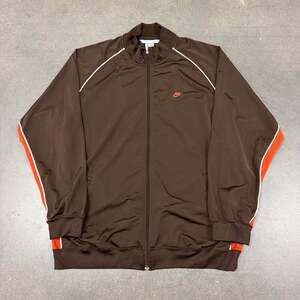 Nike Y2K Brown Orange Track Jacket Vintage Swoosh 2000s Oversized Mens XXL